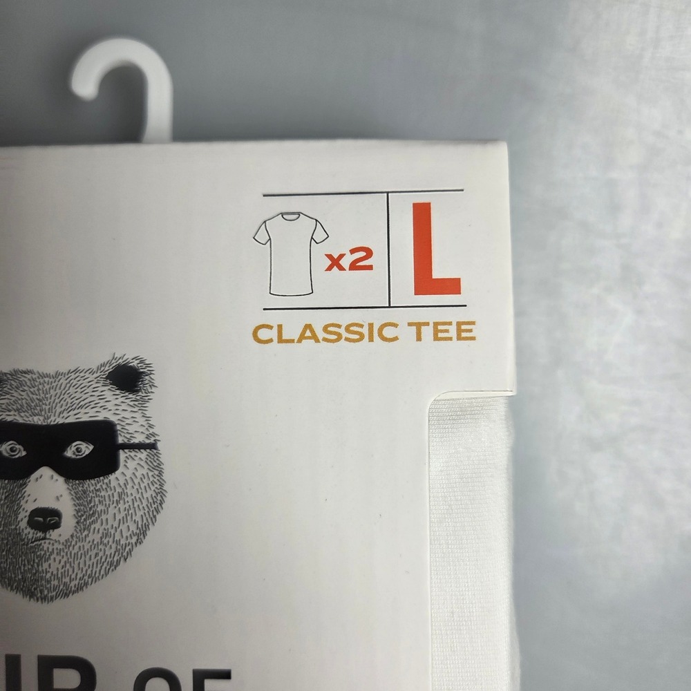 Pair of Thieves Mens SuperSoft Classic Tee 2-Pack White Crew Neck Size Large L - Picture 3 of 3